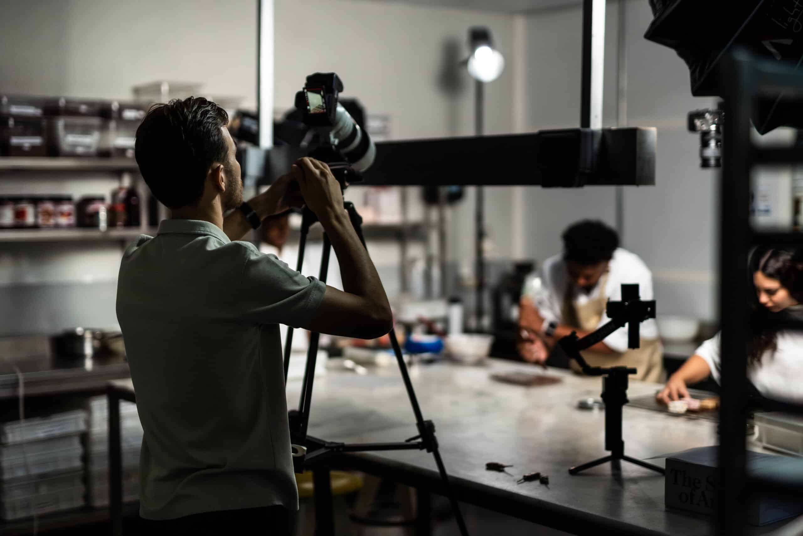 Gauthier Crochet filming a scene